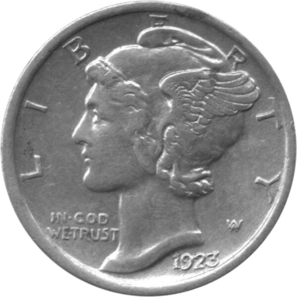 USA 10 Cent 1923 - Mercury Dime - Silber