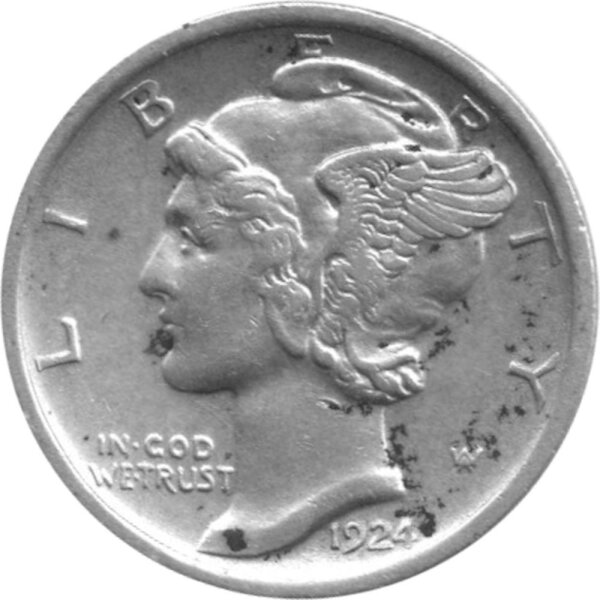 USA 10 Cent 1924 - Mercury Dime - Silber