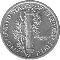 USA 10 Cent 1924 - Mercury Dime - Silber