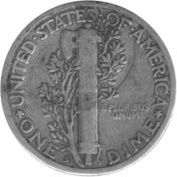 USA 10 Cent 1925 - Mercury Dime - Silber