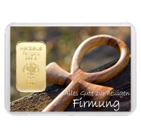 Geschenkbarren "Firmung - Kreuz" 10 Gramm Gold