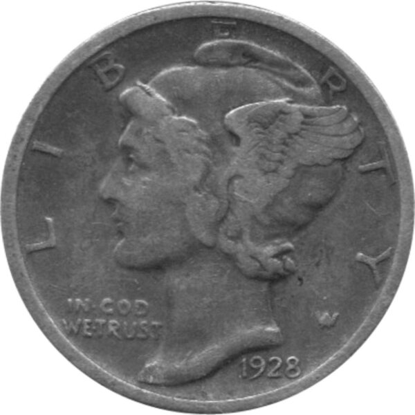 USA 10 Cent 1928 - Mercury Dime - Silber