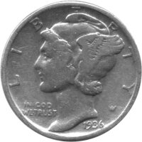 USA 10 Cent 1936 - Mercury Dime - Silber