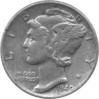 USA 10 Cent 1940 - Mercury Dime - Silber