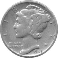 USA 10 Cent 1945 - Mercury Dime - Silber