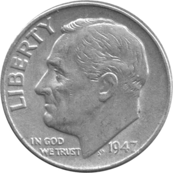 USA 10 Cent 1947 - Roosevelt Dime - Silber Denver "Mzz. D" ss