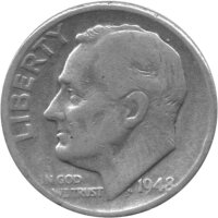 USA 10 Cent 1948 - Roosevelt Dime - Silber Denver...