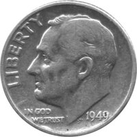USA 10 Cent 1949 - Roosevelt Dime - Silber