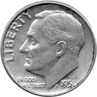 USA 10 Cent 1951 - Roosevelt Dime - Silber