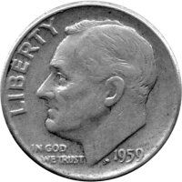 USA 10 Cent 1959 - Roosevelt Dime - Silber