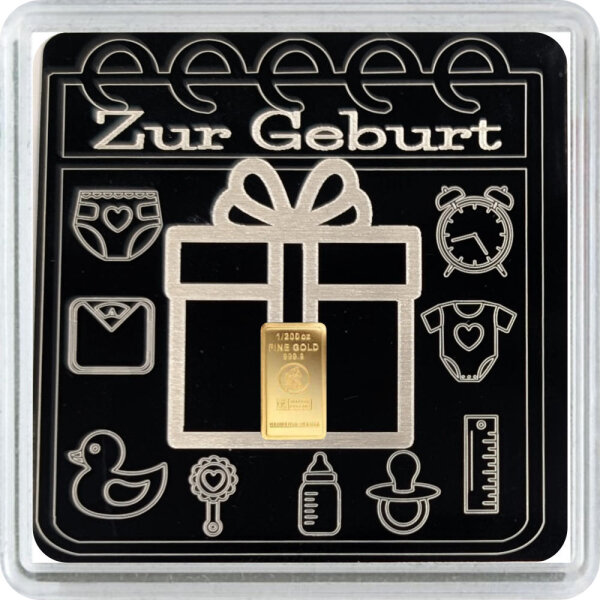 Geschenkbarren Premium - 0,1555 Gramm Goldbarren 1/200 oz - Geschenk Zur Geburt