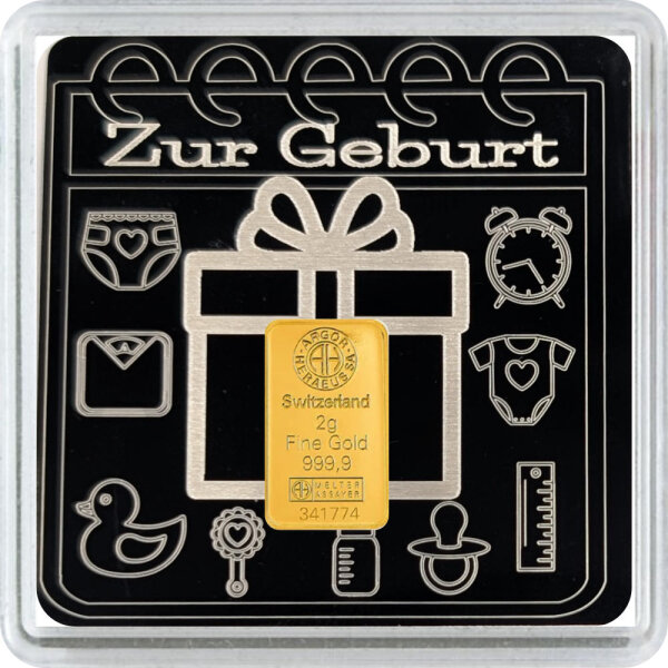 Geschenkbarren Premium - 2 Gramm Goldbarren - Geschenk Zur Geburt