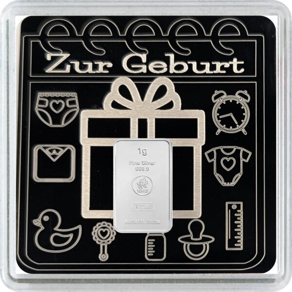 Geschenkbarren Premium - 1 Gramm Silberbarren - Geschenk Zur Geburt