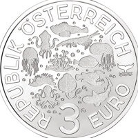 Österreich Leuchtende Meereswelten 3 Euro 2025 Buckel-Drachenkopf