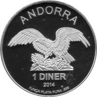 Andorra Eagle 2014 1 oz Silber - Polierte Platte