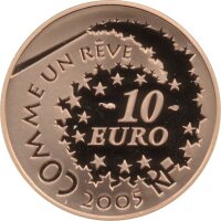 Frankreich 10 Euro 2005 - Hello Kitty im Theater - Gold PP teilcoloriert