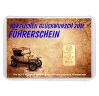 Geschenkbarren "Führerschein" 2 Gramm Gold