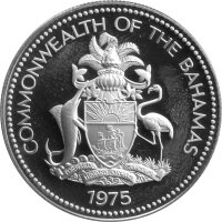 Bahamas 1 Dollar 1975 - Fechterschnecke - Silber PP