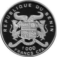 Benin 1.000 Francs 1993 - Segelschiff "Preussen" - Silber PP