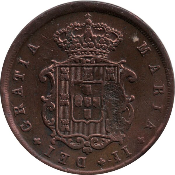 Portugal 10 Reis 1842 - Maria II. - Kupfer