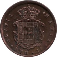Portugal 10 Reis 1842 - Maria II. - Kupfer