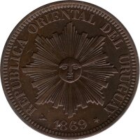 Uruguay 4 Centesimos 1869 - Bronze
