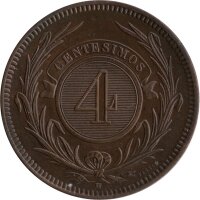 Uruguay 4 Centesimos 1869 - Bronze