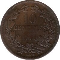 Luxemburg 10 Centimes 1860 - Großherzog William III. - Bronze