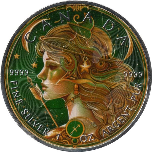 Kanada Maple Leaf 2024 - Sternzeichen "Schütze" - 1 oz Silber coloriert