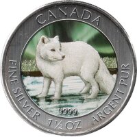 Kanada Polarfuchs 2014 1,5 oz Silber coloriert