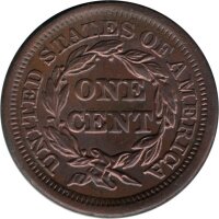 USA 1 Cent 1854 - Liberty Head "Braided Hair" - Kupfer