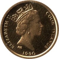 Cook Islands 25 Dollar 1990 - Bedrohte Tierwelt "Elefant" - Gold PP