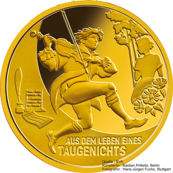 Deutschland 100 € 2025 - D - Meisterwerke der Deutschen Literatur - Heinrich von Kleist "Aus dem Leben eines Taugenichts" 1/2 oz Gold incl. Etui & CoA
