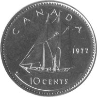 Kanada 10 Cents Typ 1969-1989  - "Segelschiff"...