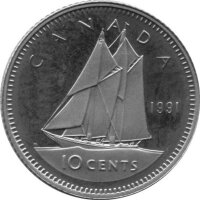 Kanada 10 Cents Typ 1990-2000 - "Segelschiff"...