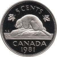 Kanada 5 Cents Typ 1979-1981  - "Biber" -...
