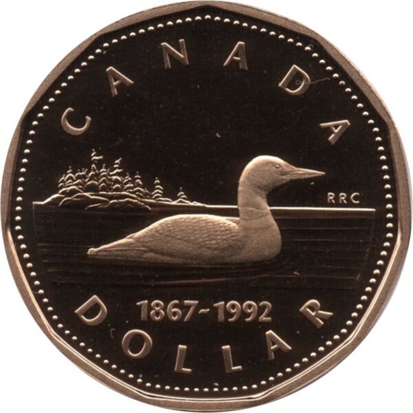 Kanada 1 Dollar Typ 1992 - "Eistaucher" - Ni - bronzeplattiert PP