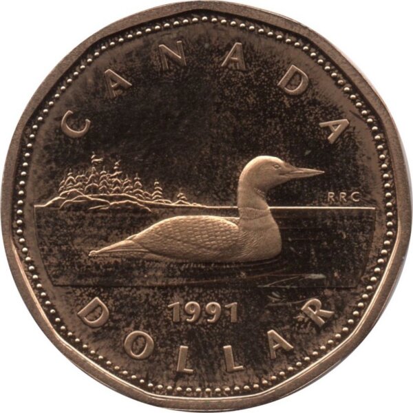 Kanada 1 Dollar Typ 1990-2003 - "Eistaucher" - Ni - bronzeplattiert PP
