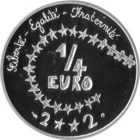 Frankreich 1/4 Euro 2002 - Kinder Euro Design - Silber PP