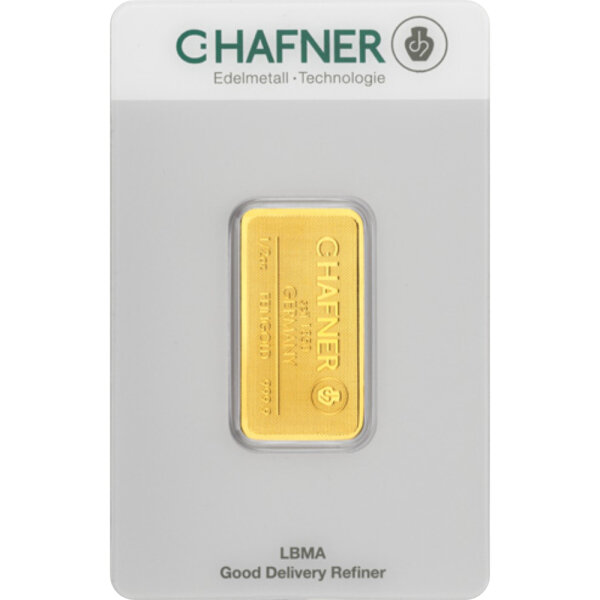 15,55 Gramm (1/2 Unze) Goldbarren C. Hafner geprägt | Neuware LBMA