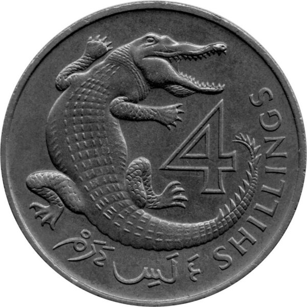 Gambia 4 Shillings 1966 - Krokodil - Ku-Ni