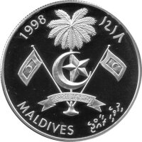 Malediven 100 Rufiyaa 1998 - XXVII. Olympische Sommerspiele 2000 in Sydney - "Schwimmen" - Silber PP