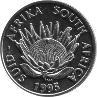 Südafrika 1 Rand 1995 - 100 Jahre Eisenbahn Pretoria-Deladoa Bay - Silber