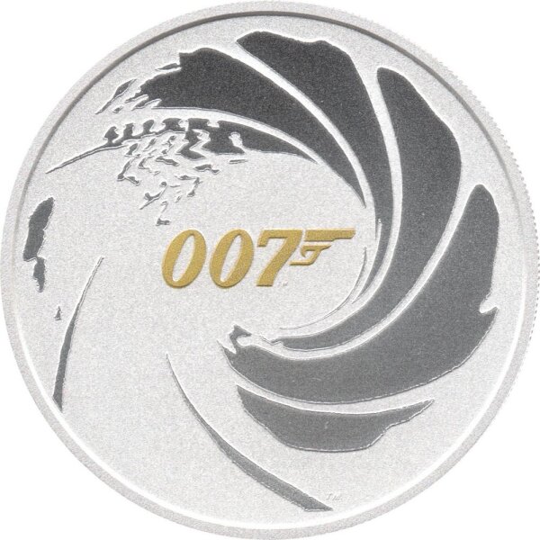 Tuvalu 1 Dollar 2021 - James Bond "007" - 1 oz Silber PP teilcoloriert