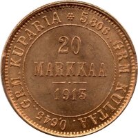 Finnland 20 Markkaa 1913 - Umlaufmünze - Gold