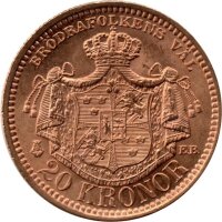 Schweden 20 Kronen 1889 - König Oscar II. - Gold