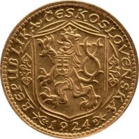 Tschechoslowakei 1 Dukat 1924 - St. Wenzel - Gold
