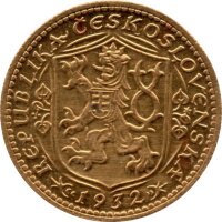 Tschechoslowakei 1 Dukat 1932 - St. Wenzel - Gold