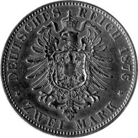 J.096 Preußen 2 Mark 1876 -A- Kaiser Wilhelm I. - Silber vz