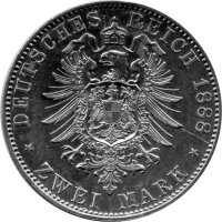 J.100 Preußen 2 Mark 1888 -A- Kaiser Wilhelm II. - Silber vz